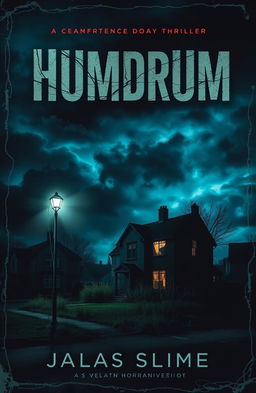 A chilling and evocative book cover for a contemporary horror/thriller titled 'Humdrum'