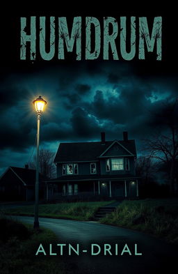 A chilling and evocative book cover for a contemporary horror/thriller titled 'Humdrum'