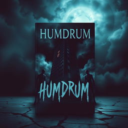 An intense and haunting book cover for a contemporary horror/thriller titled 'Humdrum'