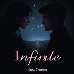 A dark-themed book cover for a romance novel titled 'Infinite'