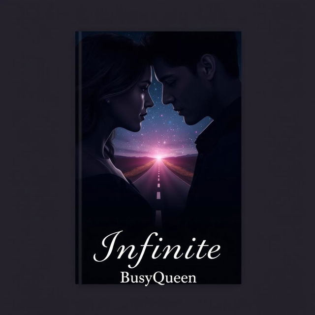 A dark-themed book cover for a romance novel titled 'Infinite'