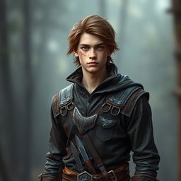 A slender young man standing at 1