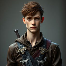 A slender young man standing at 1