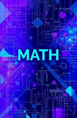 A striking book cover design for a math book featuring a blue and purple color palette