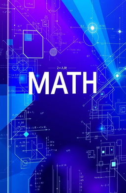 A striking book cover design for a math book featuring a blue and purple color palette