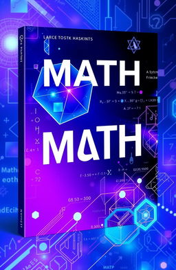 A striking book cover design for a math book featuring a blue and purple color palette