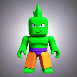 Piccolo from Dragonball as a character in the style of Roblox, without using any Dragonball Z stylistic elements.