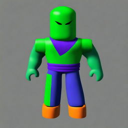 Piccolo from Dragonball as a character in the style of Roblox, without using any Dragonball Z stylistic elements.