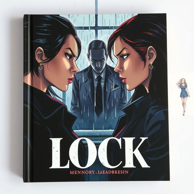 An illustrated art book cover featuring two women engaged in an intense stare-down, their expressions fierce and determined