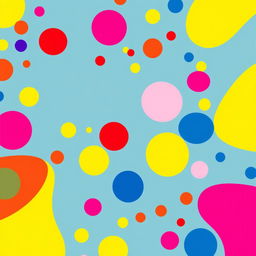 An abstract book cover design characterized by vibrant, eye-catching colors in a pop art style