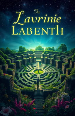 A captivating eBook cover design featuring a complex labyrinth as the central theme