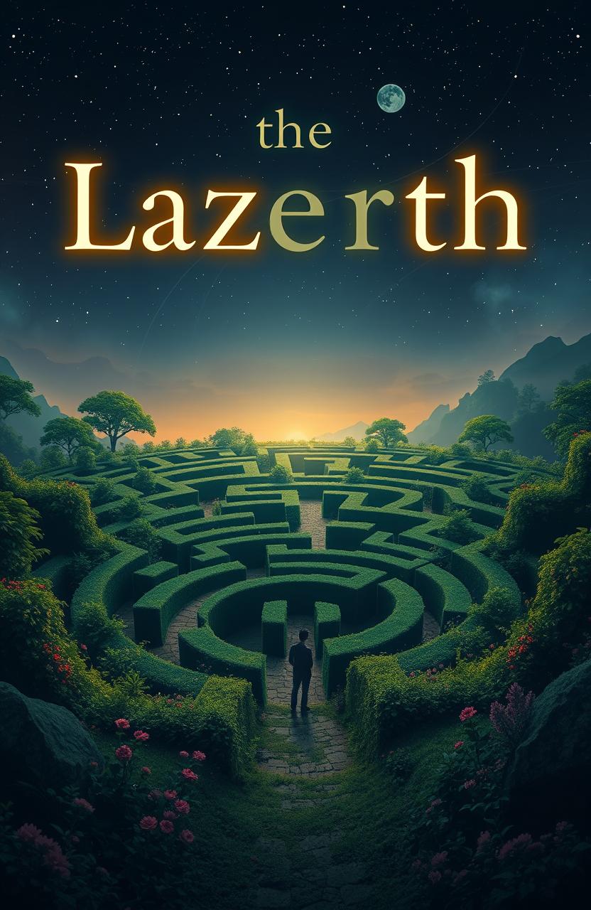 A captivating eBook cover design featuring a complex labyrinth as the central theme