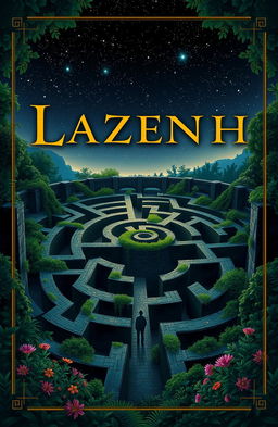 A captivating eBook cover design featuring a complex labyrinth as the central theme