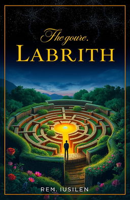 A captivating eBook cover design featuring a complex labyrinth as the central theme