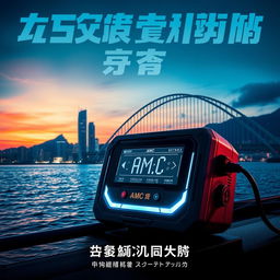 A dramatic movie poster featuring a futuristic Assistance Marine Controller (AMC) device prominently displayed in the foreground