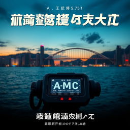 A dramatic movie poster featuring a futuristic Assistance Marine Controller (AMC) device prominently displayed in the foreground
