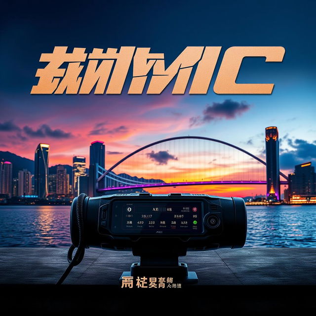 A dramatic movie poster featuring a futuristic Assistance Marine Controller (AMC) device prominently displayed in the foreground