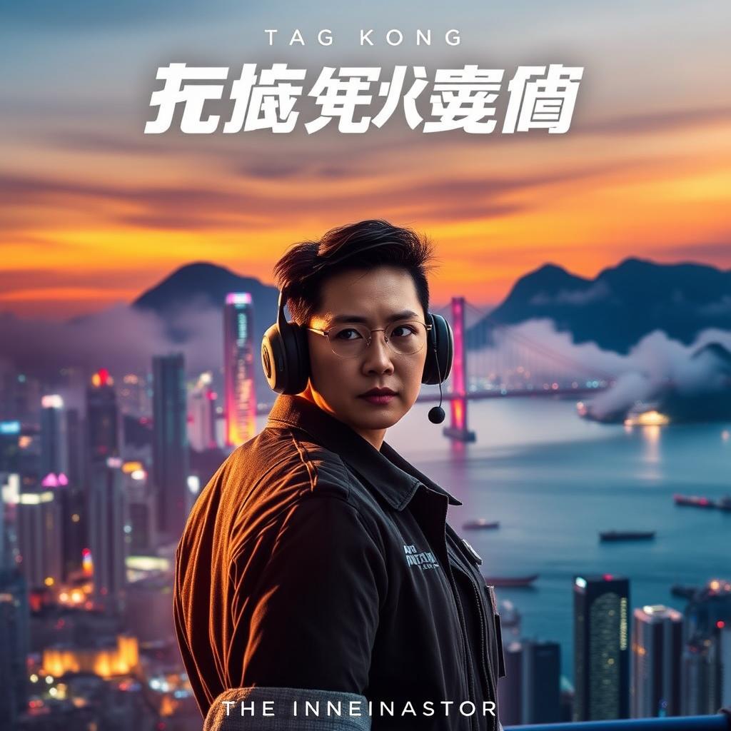 A dramatic movie poster featuring an Assistance Marine Controller (AMC) standing at the forefront, wearing a futuristic uniform and headset