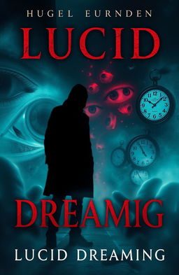 A gripping fiction cover for a horror novel about lucid dreaming, featuring an ethereal dreamscape where the boundaries of reality blur