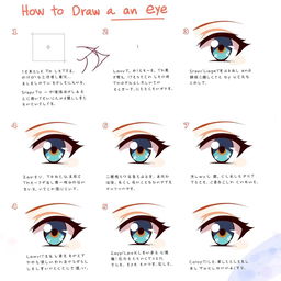 A step-by-step illustrated guide on how to draw an anime girl eye, featuring clear instructions and diagrams