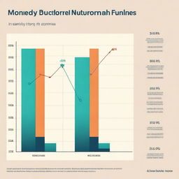 A stylized financial chart comparing Money Market Mutual Funds and Fixed Income Mutual Funds performance.