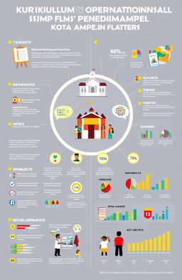 A detailed and visually engaging infographic showcasing the 'Kurikulum Operasional Satuan Pendidikan SMP Plus Sunan Ampel Kota Kediri'
