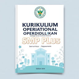 A professional and elegant cover design for the document titled 'Kurikulum Operasional Satuan Pendidikan SMP Plus Sunan Ampel Kota Kediri'