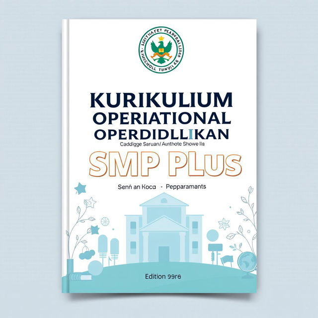 A professional and elegant cover design for the document titled 'Kurikulum Operasional Satuan Pendidikan SMP Plus Sunan Ampel Kota Kediri'