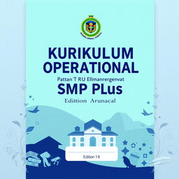 A professional and elegant cover design for the document titled 'Kurikulum Operasional Satuan Pendidikan SMP Plus Sunan Ampel Kota Kediri'