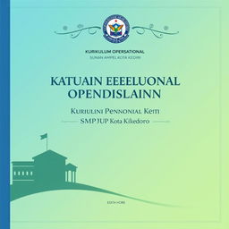 A professional and elegant cover design for the document titled 'Kurikulum Operasional Satuan Pendidikan SMP Plus Sunan Ampel Kota Kediri'