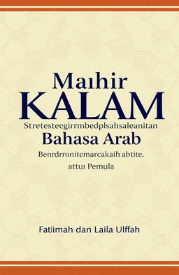 A book cover design featuring the title in large, bold text, 'Mahir Kalam'
