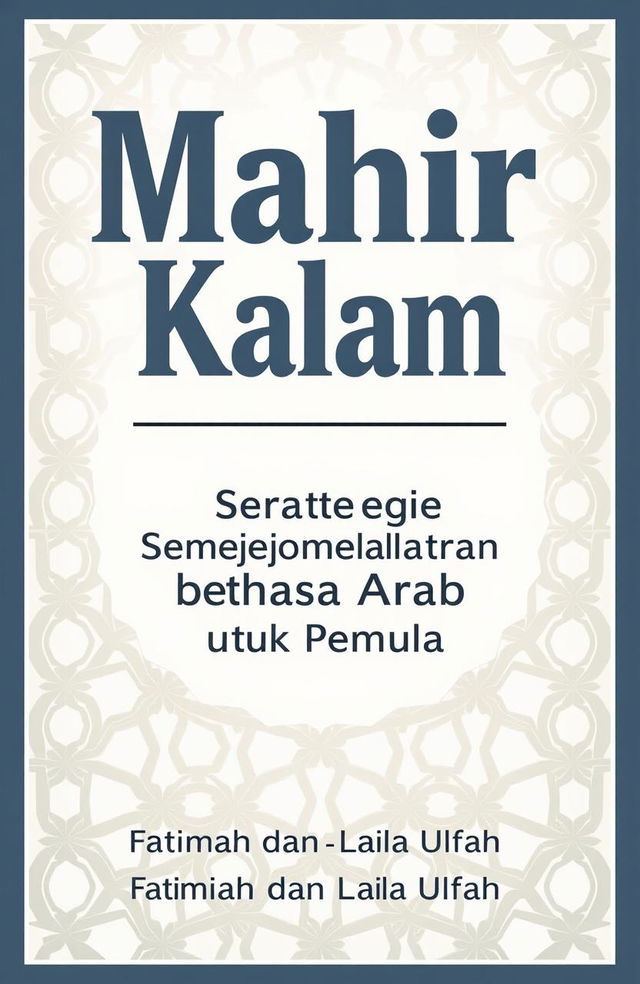 A book cover design featuring the title in large, bold text, 'Mahir Kalam'