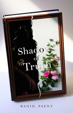 A captivating book cover featuring a large, cracked mirror divided down the center