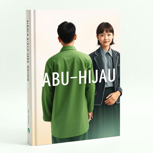 Aesthetic book cover design featuring a young man from a pesantren, wearing a sarung and koko, seen from the back