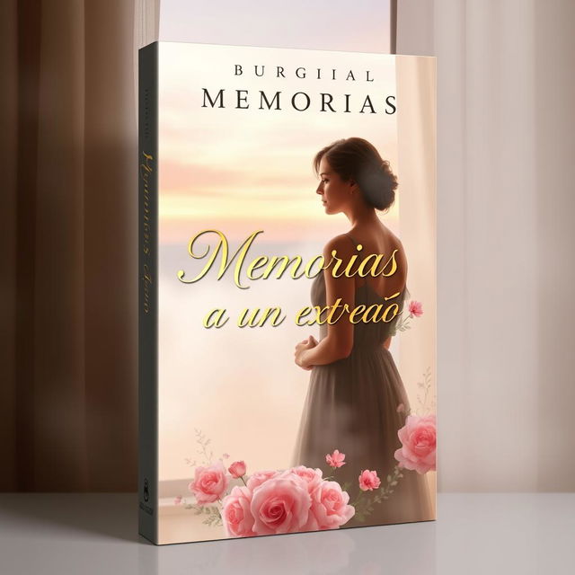 Book cover design for a romantic and heart-wrenching theme, titled 'Memorias a un extraño'