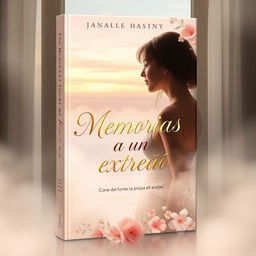 Book cover design for a romantic and heart-wrenching theme, titled 'Memorias a un extraño'