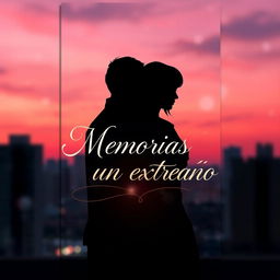 Book cover design for a love and heartbreak theme, titled 'Memorias a un extraño'