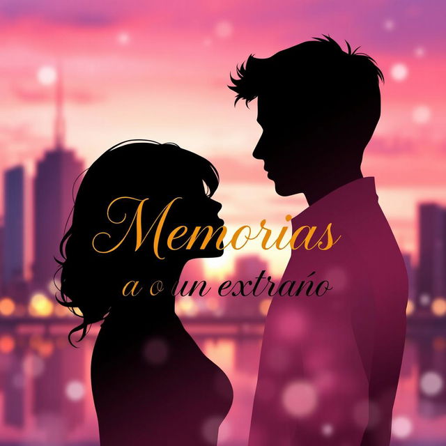 Book cover design for a love and heartbreak theme, titled 'Memorias a un extraño'