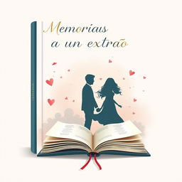 Book cover design for a love and heartbreak theme titled 'Memorias a un extraño'