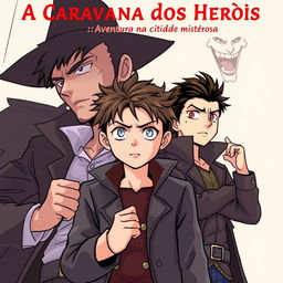 Three protagonists with extrasensory powers, featuring detective-like personalities, depicted with a shadowy gaze and heroic poses