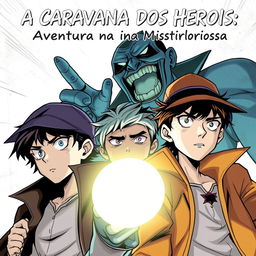 Three protagonists with extrasensory powers, featuring detective-like personalities, depicted with a shadowy gaze and heroic poses