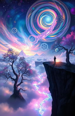 A surreal, dreamlike landscape representing the theme "Echoes of a Restless Mind