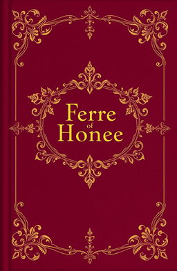 A book cover design featuring a rich maroon color scheme