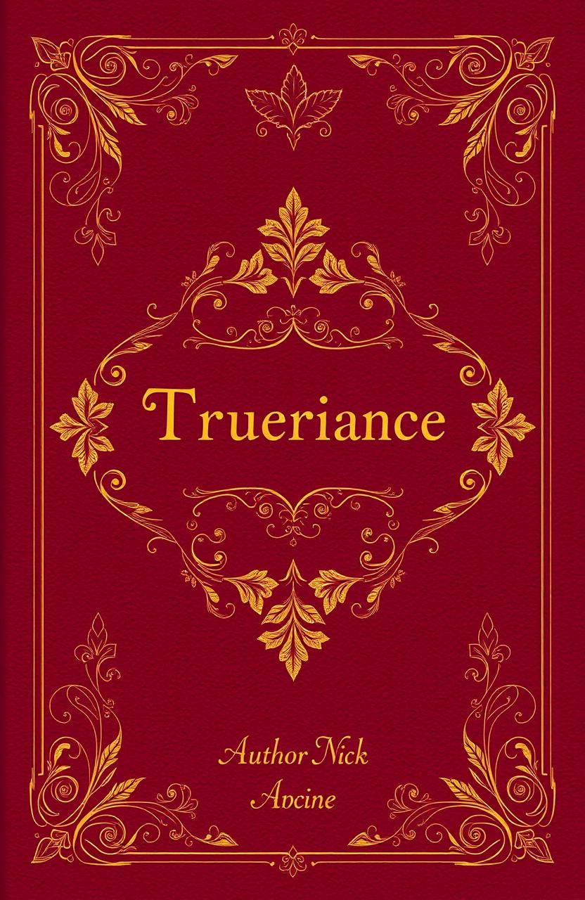 A book cover design featuring a rich maroon color scheme