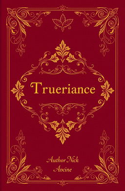 A book cover design featuring a rich maroon color scheme