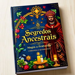 A captivating book cover for 'Segredos Ancestrais: Magia Prática na Umbanda e Quimbanda'
