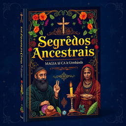A captivating book cover for 'Segredos Ancestrais: Magia Prática na Umbanda e Quimbanda'