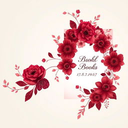 A beautiful book cover design featuring a variety of intricate floral graphics predominantly in shades of maroon and red