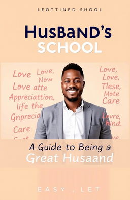 A motivational and instructional book cover titled 'Husband's School: A Guide to Being a Great Husband'