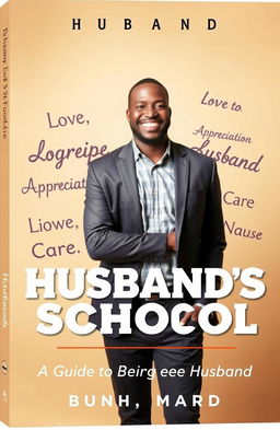 A motivational and instructional book cover titled 'Husband's School: A Guide to Being a Great Husband'